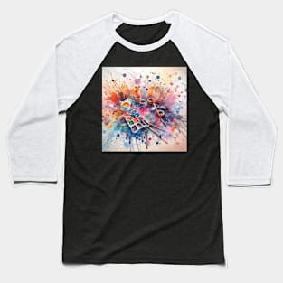 Psychedelic looking abstract illustration messy paint Baseball T-Shirt